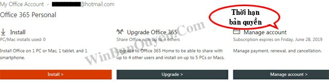 Cách Kiểm Tra Thời Hạn Sử Dụng Bản Quyền Office 365 - Winbanquyen